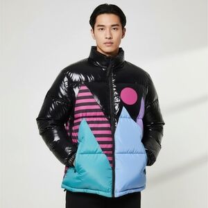 Wesc Black and Colorful Men's Puffer Jacket